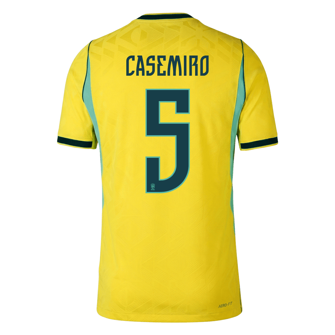 Tricouri Fotbal Brazilia CASEMIRO #5 Acasă Cupa Mondială 2026 Authentic