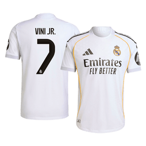 Tricouri Fotbal Real Madrid VINI JR. #7 Acasă 2025/26 Authentic - Premium