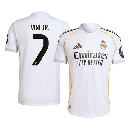 Tricouri Fotbal Real Madrid VINI JR. #7 Acasă 2025/26 Authentic