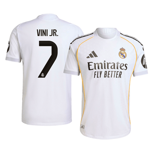 Tricouri Fotbal Real Madrid VINI JR. #7 Acasă 2025/26 Authentic