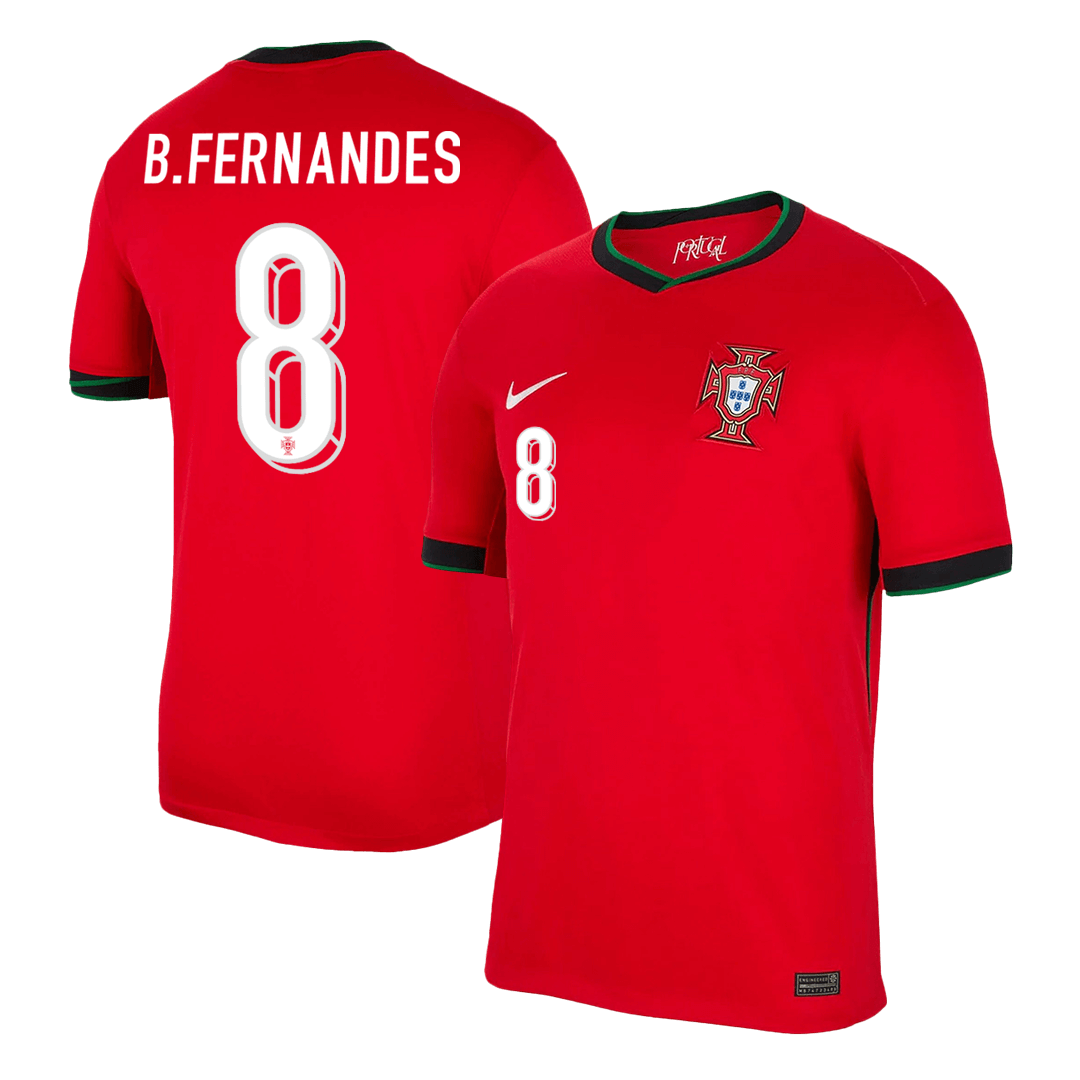 Tricouri Fotbal Portugalia B.FERNANDES #8 Acasă 2024 - Super (mărime mare)