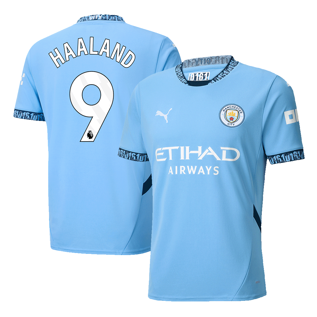 Tricouri Fotbal Manchester City HAALAND #9 Acasă 2024/25 (mărime mare)