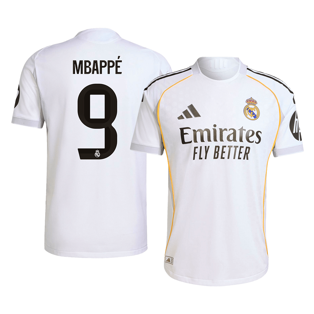 Tricouri Fotbal Real Madrid MBAPPÉ #9 Acasă 2025/26 Authentic