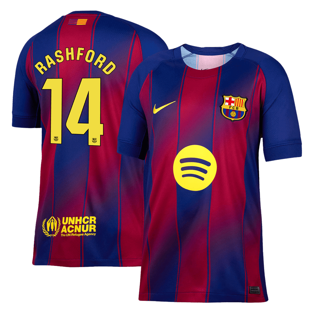 Tricouri Fotbal Barcelona RASHFORD #14 Acasă 2025/26 - Premium (mărime mare)