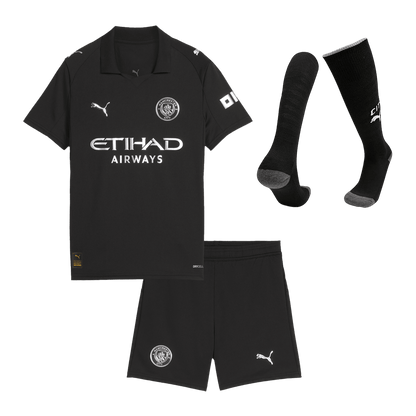 Set Tricouri Fotbal Manchester City Deplasare 2025/26 Pentru Copii