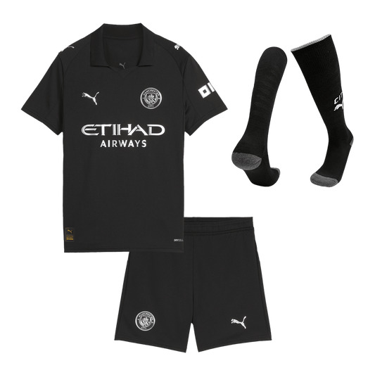 Set Tricouri Fotbal Manchester City Deplasare 2025/26 Pentru Copii