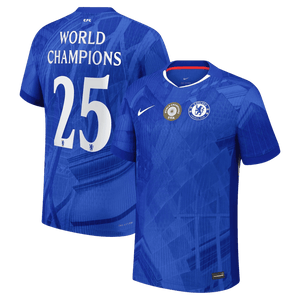 Tricouri Fotbal Chelsea WORLD CHAMPIONS #25 Acasă 2025/26 Authentic - cu emblemă pe piept