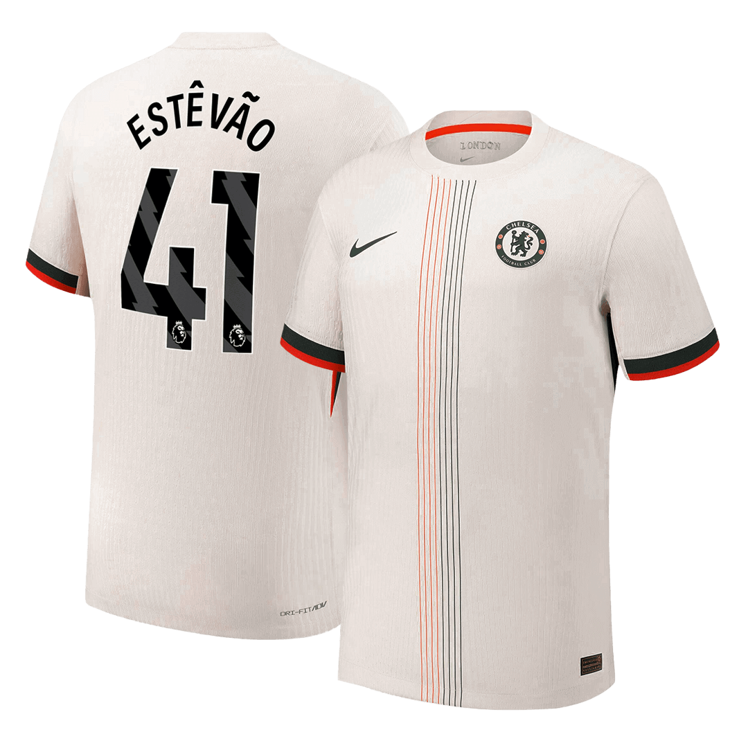 Tricouri Fotbal Chelsea ESTÊVÃO #41 Deplasare 2025/26 Authentic