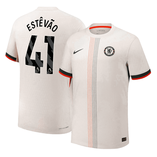 Tricouri Fotbal Chelsea ESTÊVÃO #41 Deplasare 2025/26 Authentic