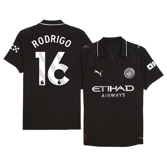 Tricouri Fotbal Manchester City RODRIGO #16 Deplasare 2025/26 Authentic