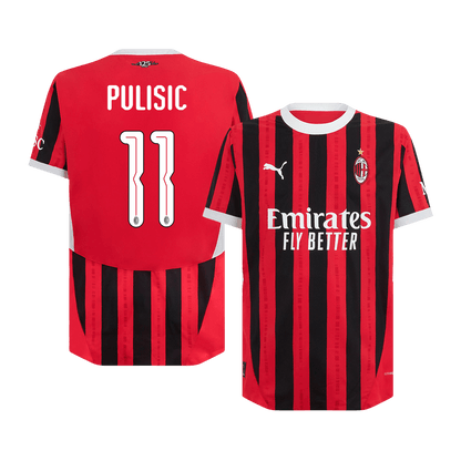 Tricouri Fotbal AC Milan PULISIC #11 Acasă 2024/25 Authentic - UCL