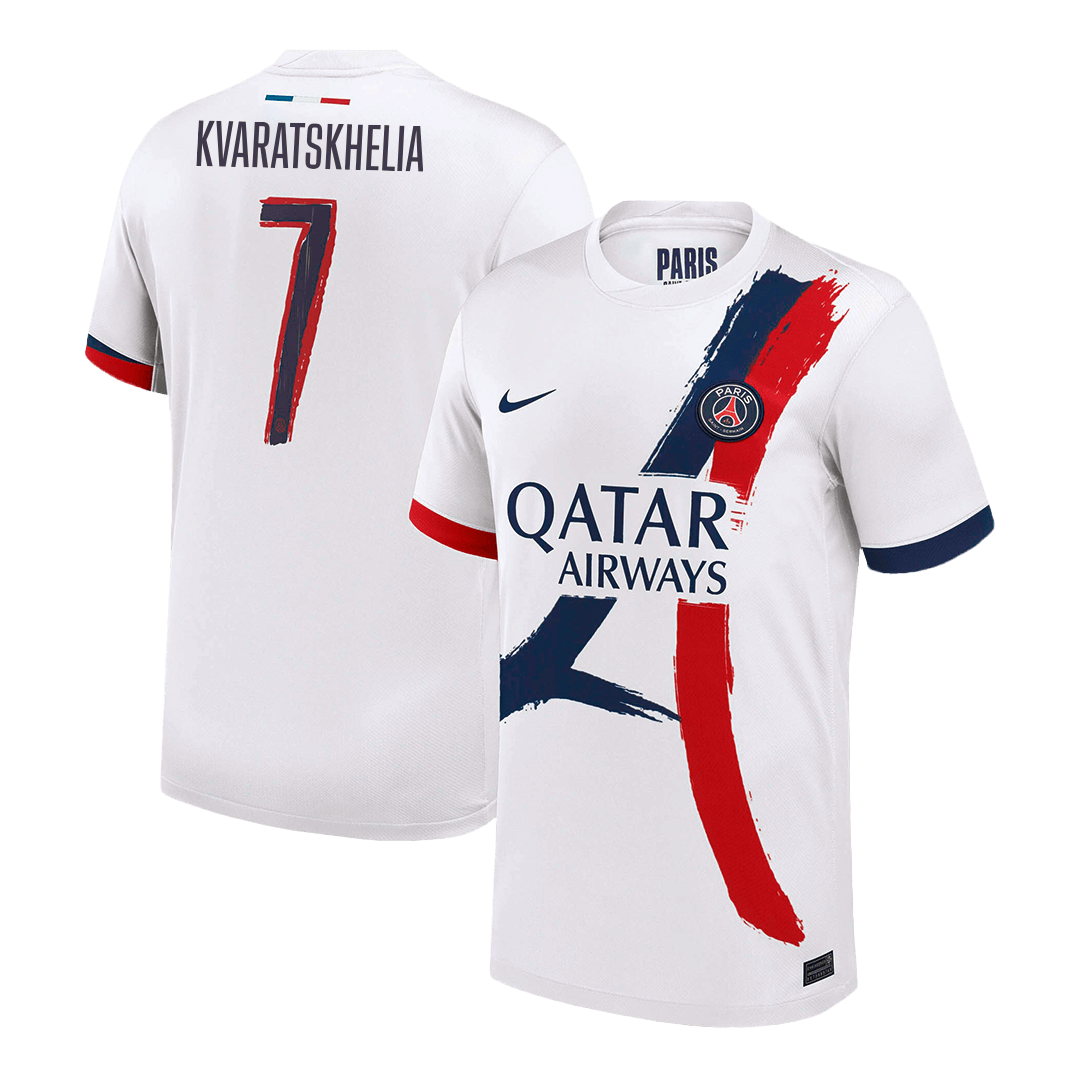 Tricouri Fotbal PSG KVARATSKHELIA #7 Deplasare 2024/25 UCL - Super