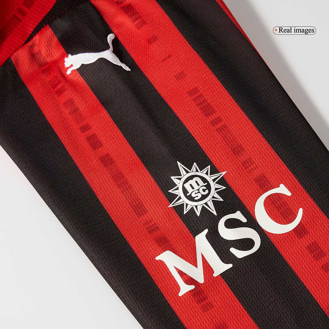 Tricouri Fotbal AC Milan Acasă 2024/25 Mânecă Lungă (mărime mare)