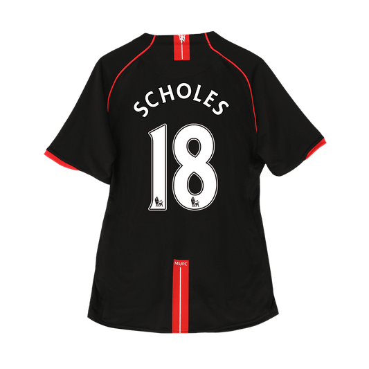 Tricouri Fotbal Vintage Manchester United SCHOLES #18 Deplasare 2007/08