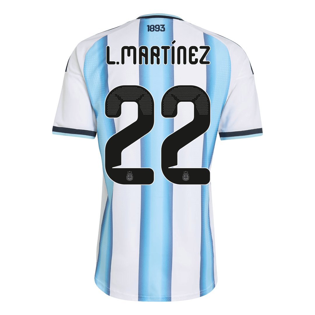 Tricouri Fotbal Argentina L.MARTÍNEZ #22 Acasă Cupa Mondială 2026 Authentic