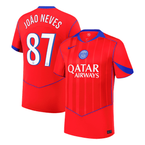 Tricouri Fotbal PSG JOÃO NEVES #87 Treilea 2025/26