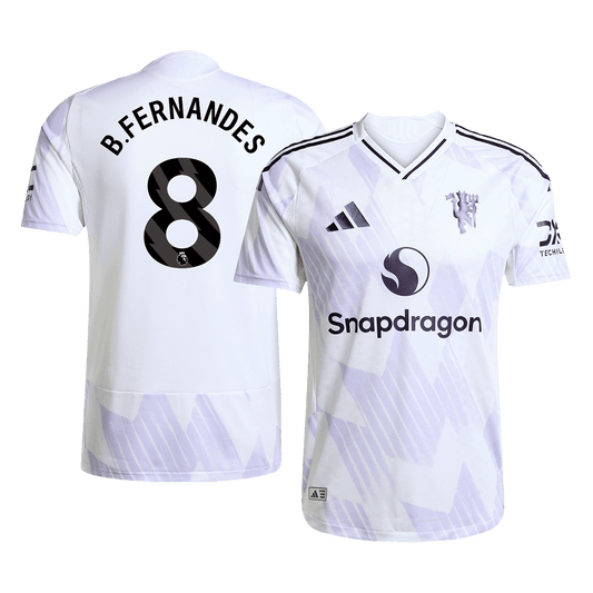 Tricouri Fotbal Manchester United B.FERNANDES #8 Deplasare 2025/26 Authentic