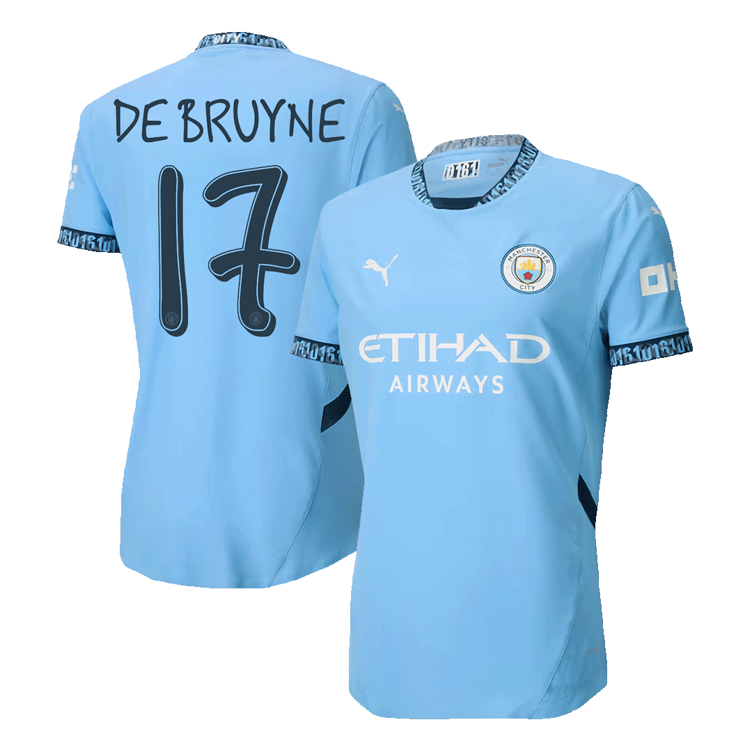 Tricouri Fotbal Manchester City DE BRUYNE #17 Acasă 2024/25 Authentic - UCL
