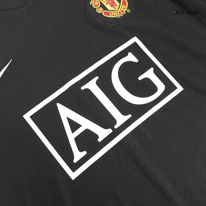 Tricouri Fotbal Vintage Manchester United Deplasare 2007/08 Mânecă Lungă