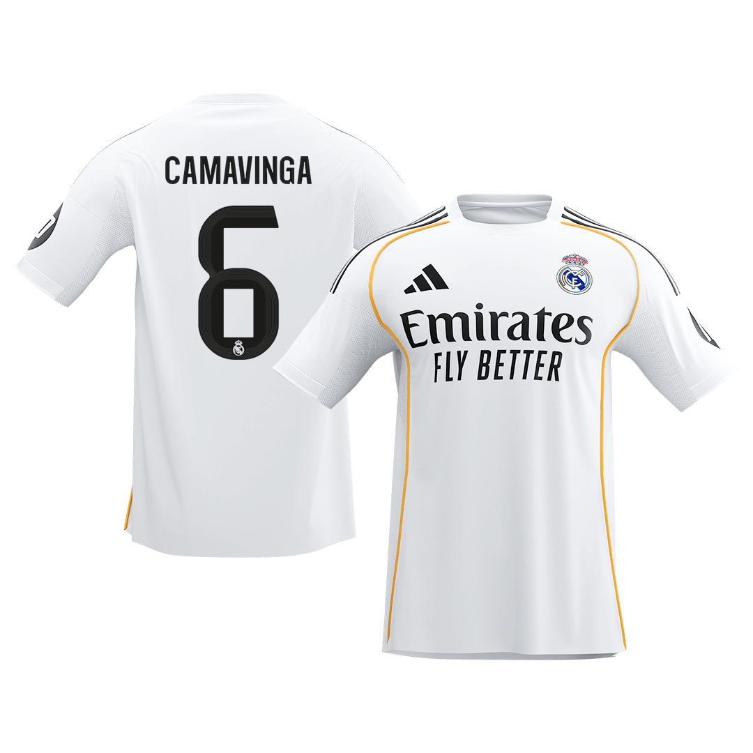 Tricouri Fotbal Real Madrid CAMAVINGA #6 Acasă 2025/26 - Premium