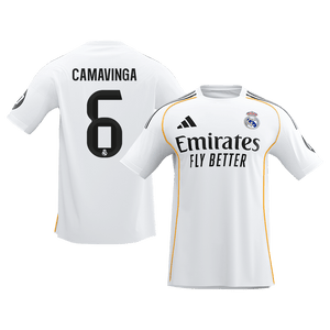 Tricouri Fotbal Real Madrid CAMAVINGA #6 Acasă 2025/26 - Premium
