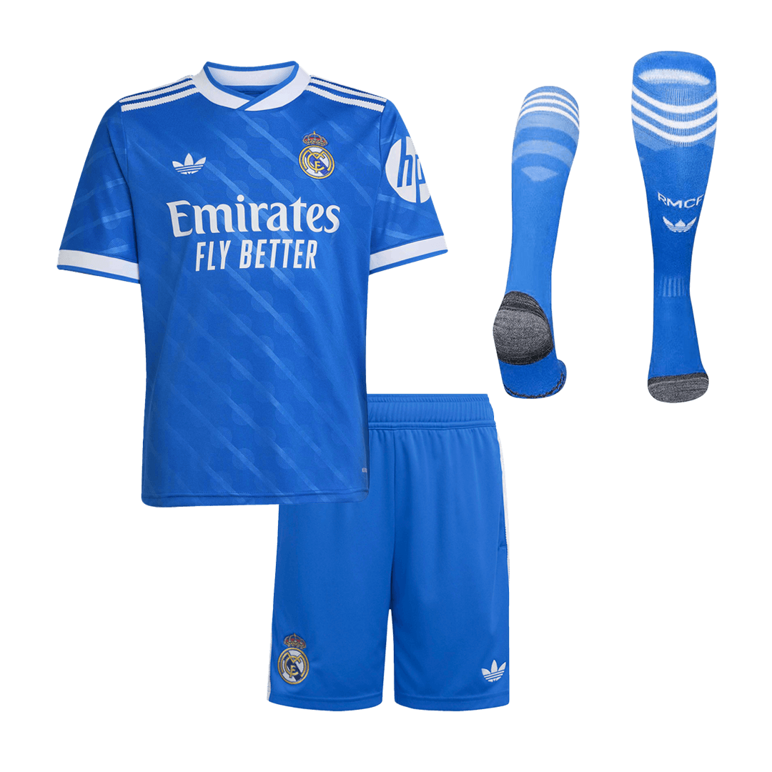 Set Tricouri Fotbal Real Madrid Treilea 2025/26 Pentru Copii