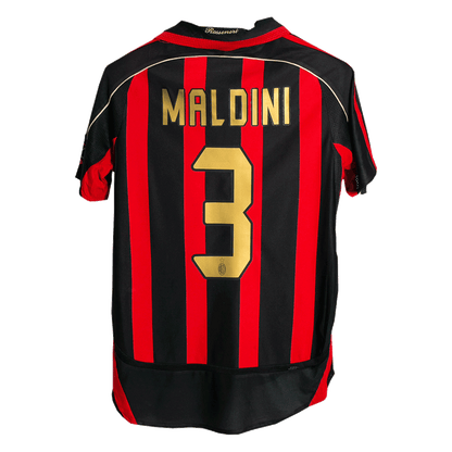 Tricouri Fotbal Vintage AC Milan MALDINI #3 Acasă 2006/07