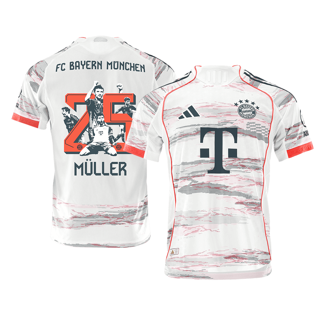 Tricouri Fotbal Bayern Munchen MÜLLER Special #25 Deplasare 2025/26 Authentic