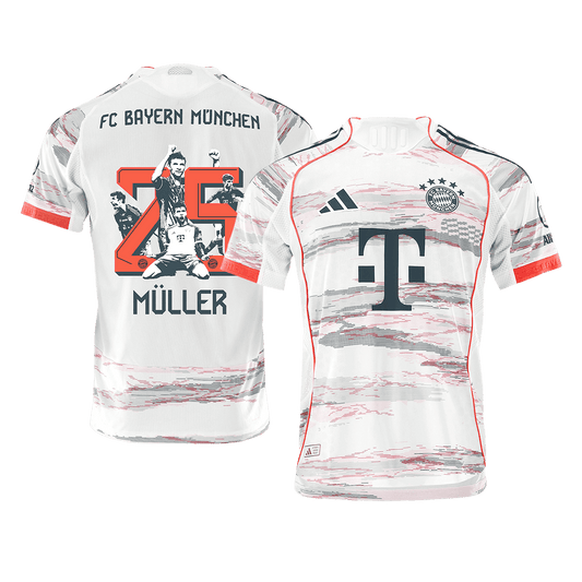 Tricouri Fotbal Bayern Munchen MÜLLER Special #25 Deplasare 2025/26 Authentic