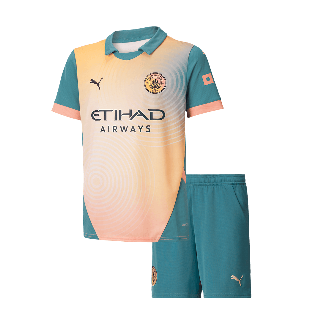 Set Tricouri Fotbal Manchester City Al Patrulea 2024/25 Pentru Copii - Definitely City