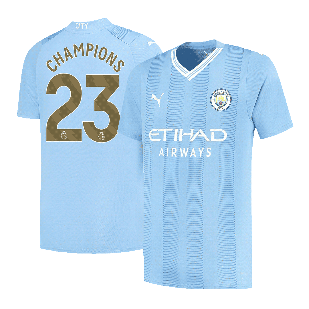 Tricouri Fotbal Manchester City CHAMPIONS #23 Acasă 2023/24 (mărime mare)