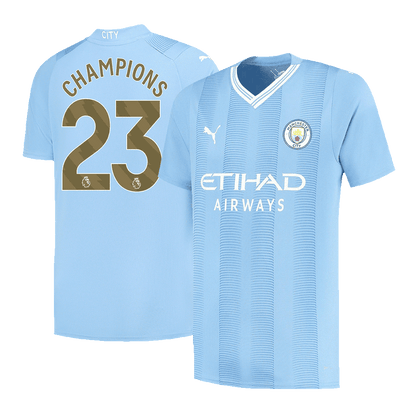 Tricouri Fotbal Manchester City CHAMPIONS #23 Acasă 2023/24 (mărime mare)
