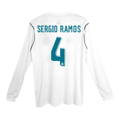Tricouri Fotbal Vintage Real Madrid SERGIO RAMOS #4 Acasă 2017/18 Mânecă Lungă
