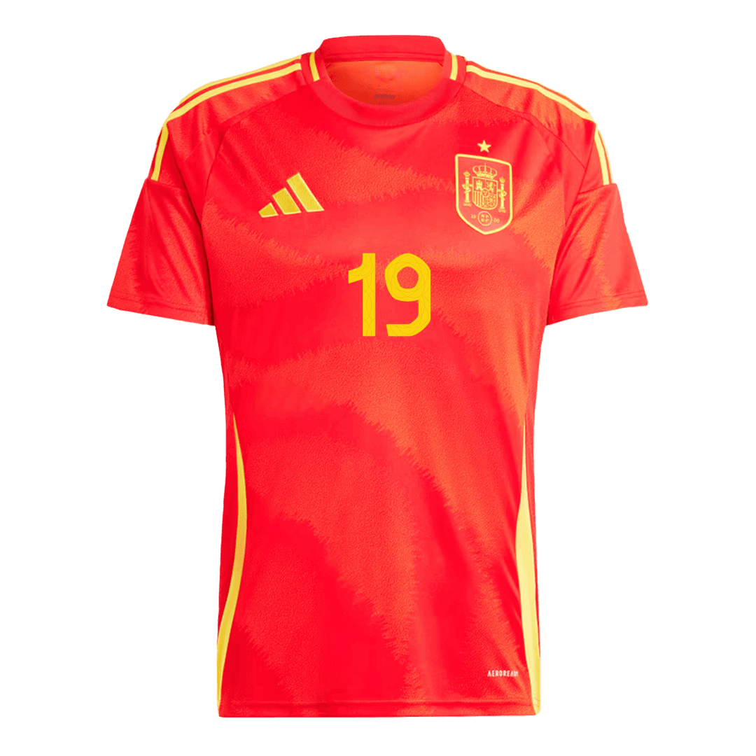Tricouri Fotbal Spania LAMINE YAMAL #19 Acasă 2024