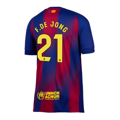 Tricouri Fotbal Barcelona F.DE JONG #21 Acasă 2025/26 - Premium
