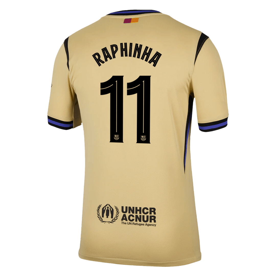 Tricouri Fotbal Barcelona RAPHINHA #11 Deplasare 2025/26 - UCL