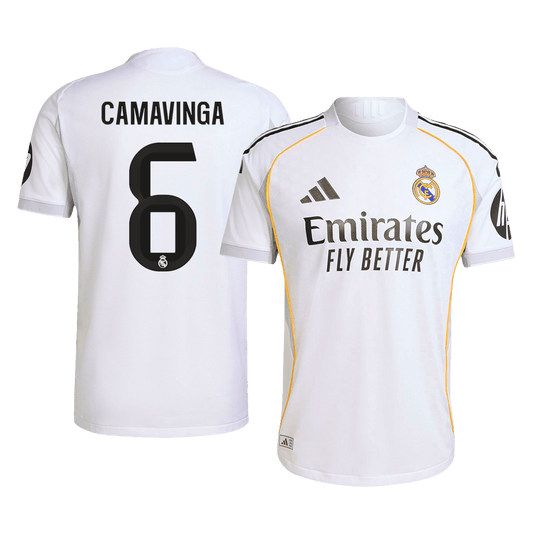 Tricouri Fotbal Real Madrid CAMAVINGA #6 Acasă 2025/26 Authentic
