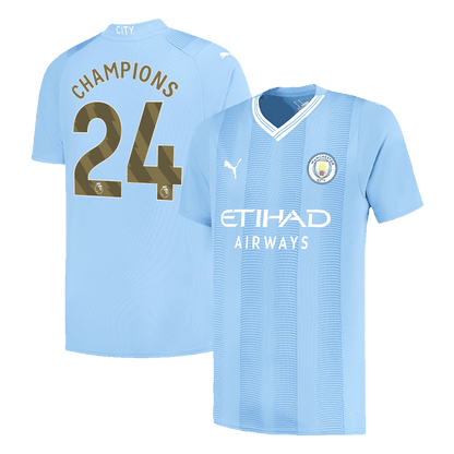 Tricouri Fotbal Manchester City CHAMPIONS #24 Acasă 2023/24 (mărime mare)