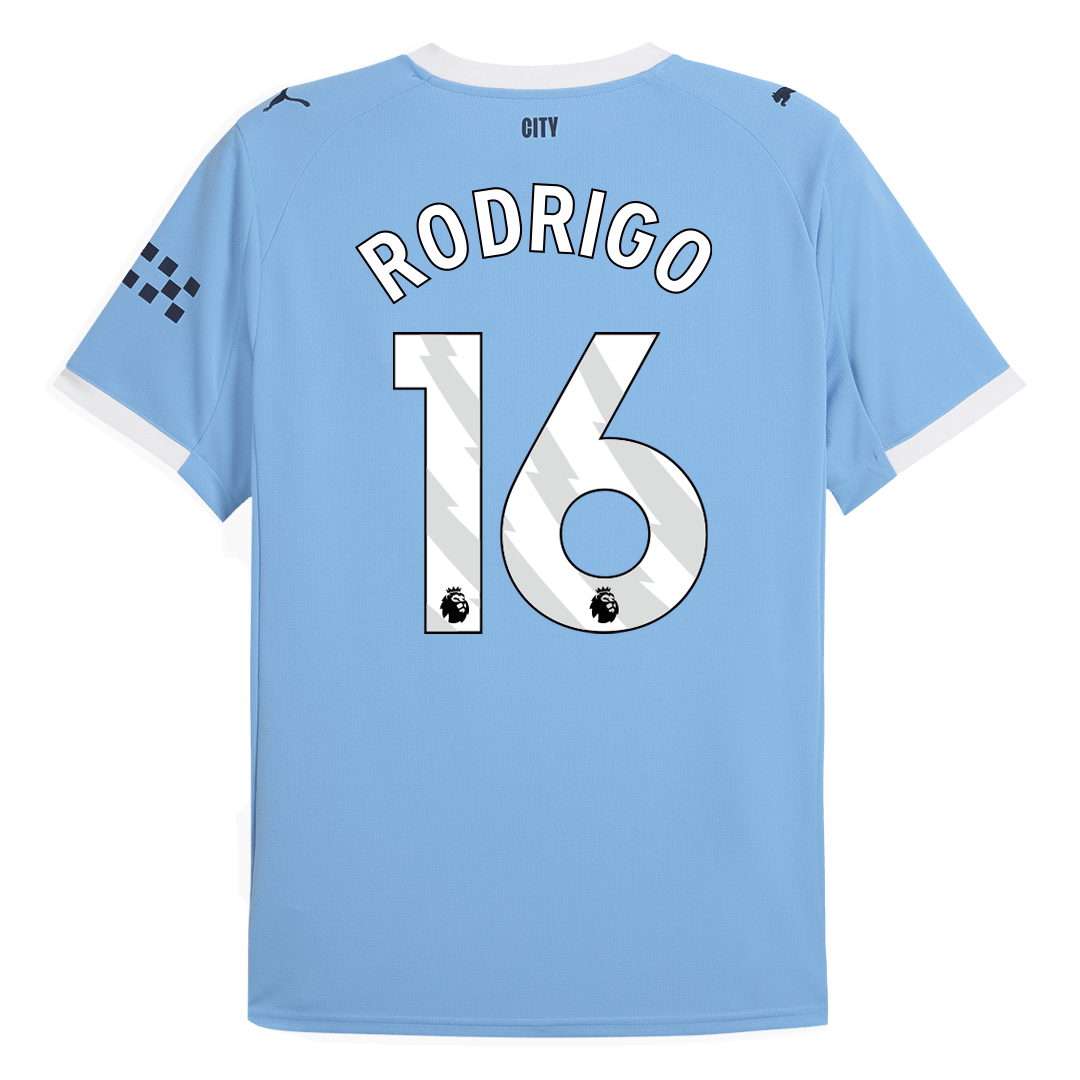 Tricouri Fotbal Manchester City RODRIGO #16 Acasă 2025/26 - Premium (mărime mare)