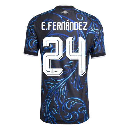 Tricouri Fotbal Argentina E. FERNÁNDEZ #24 Deplasare Cupa Mondială 2026 Authentic