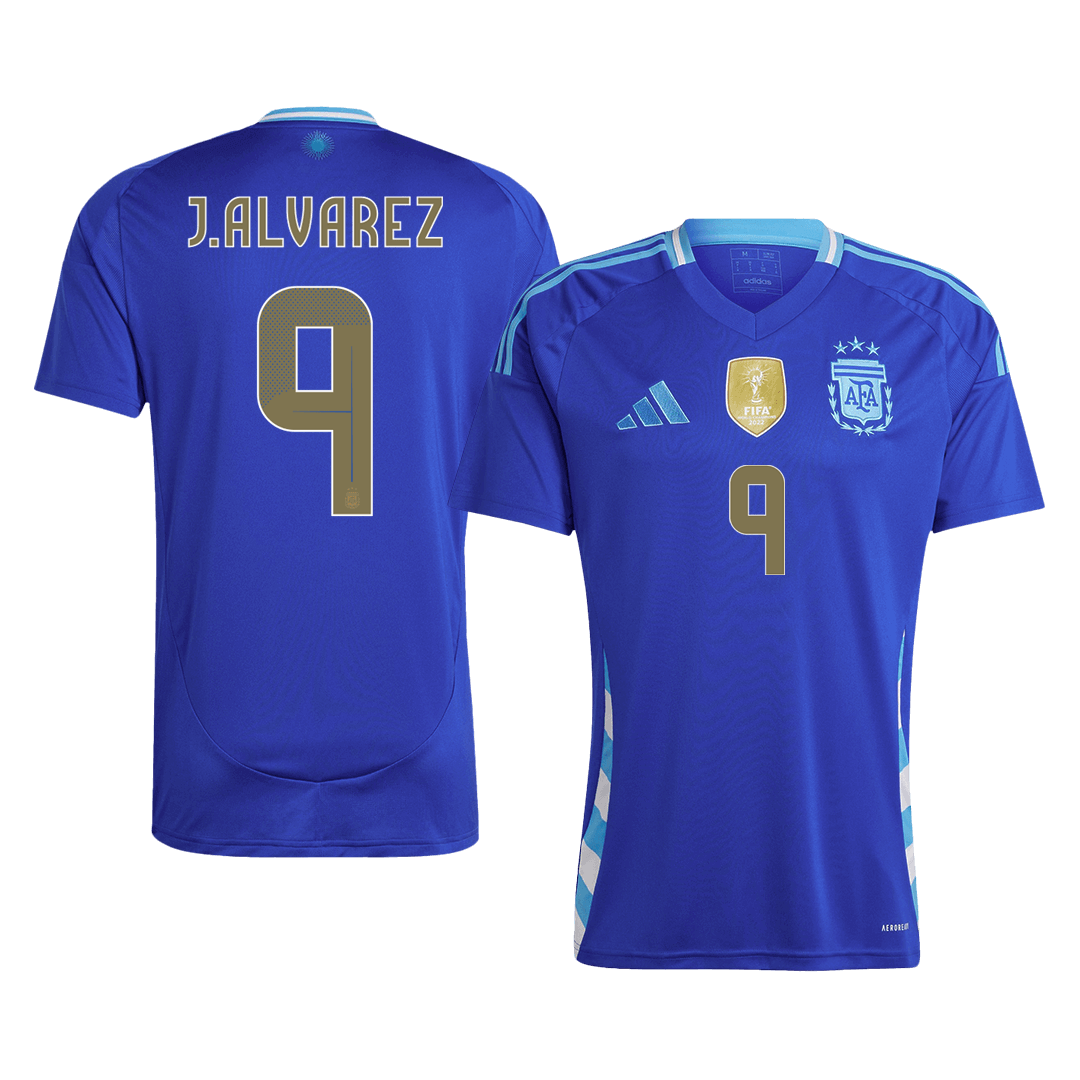 Tricouri Fotbal Argentina J.ALVAREZ #9 Deplasare 2024 - Super