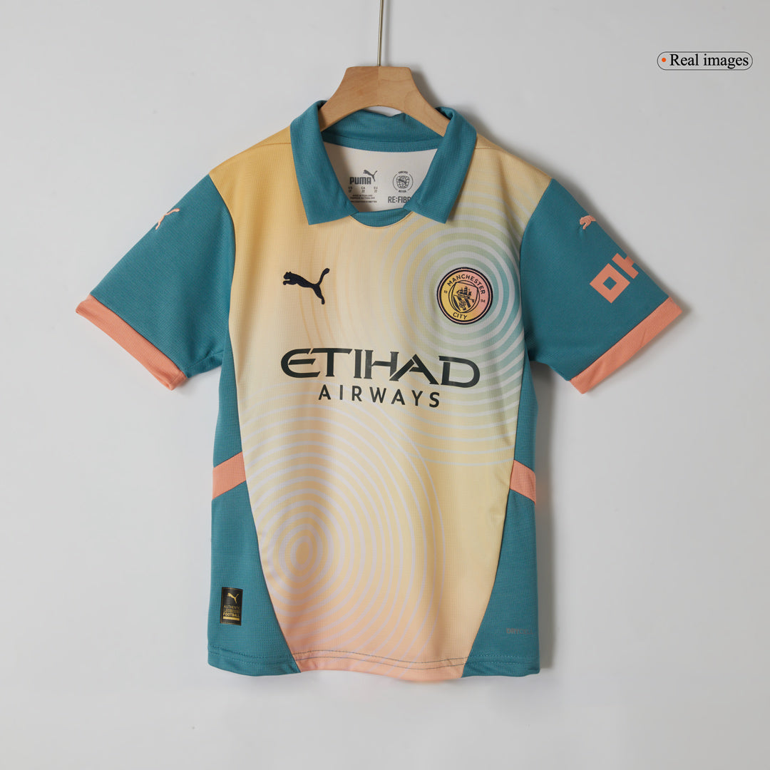 Set Tricouri Fotbal Manchester City Al Patrulea 2024/25 Pentru Copii - Definitely City