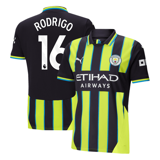 Tricouri Fotbal Manchester City RODRIGO #16 Deplasare 2024/25 (mărime mare)
