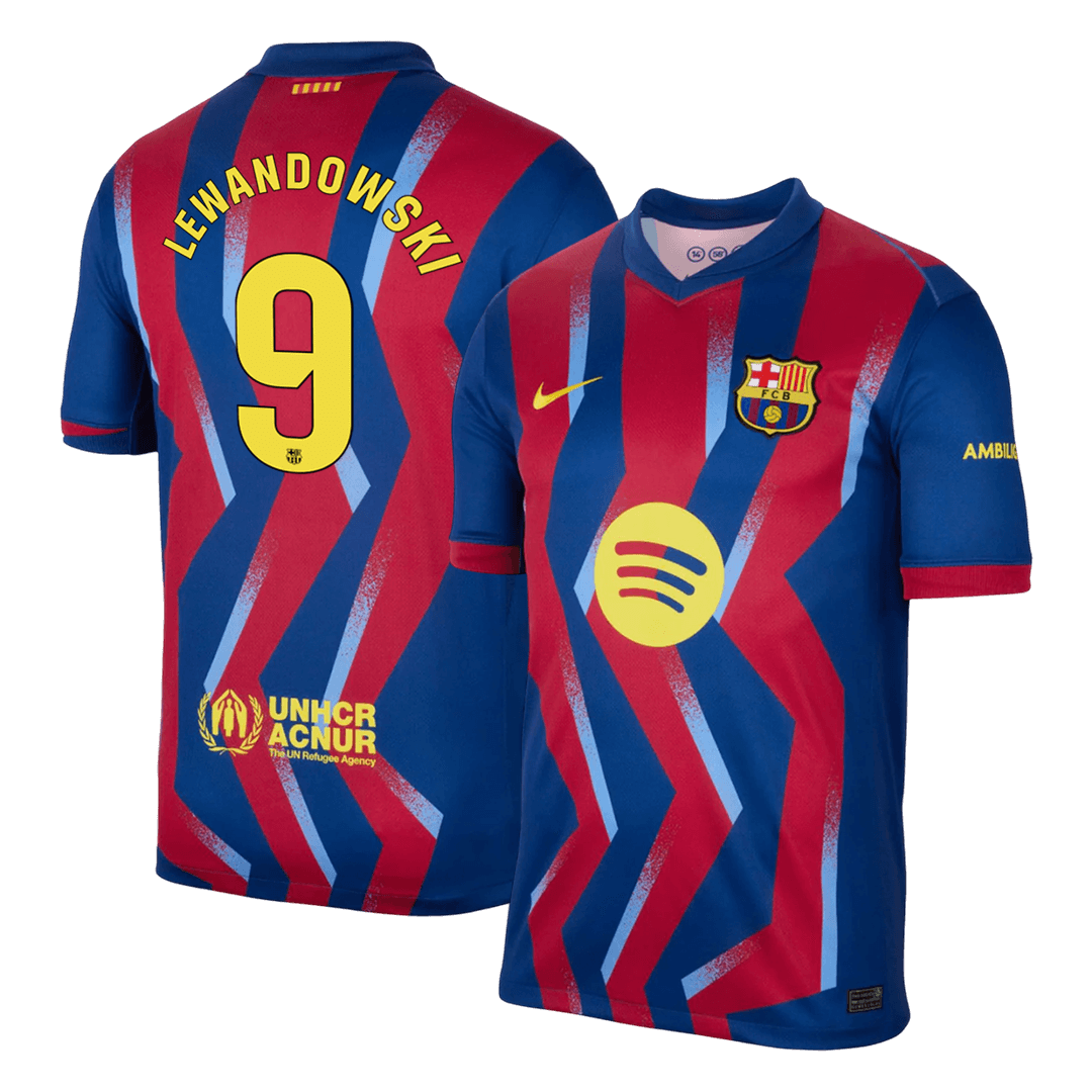Tricouri Fotbal Barcelona LEWANDOWSKI #9 Al Patrulea 2025/26