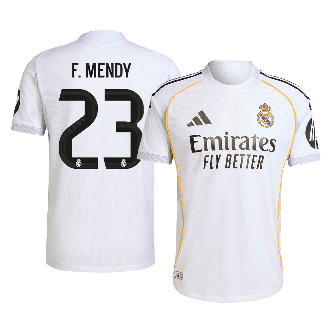 Tricouri Fotbal Real Madrid F.MENDY #23 Acasă 2025/26 Authentic