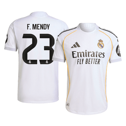 Tricouri Fotbal Real Madrid F.MENDY #23 Acasă 2025/26 Authentic