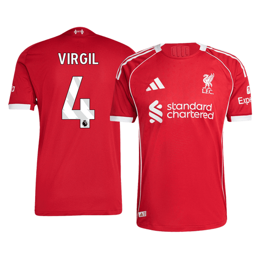 Tricouri Fotbal Liverpool VIRGIL #4 Acasă 2025/26 Authentic