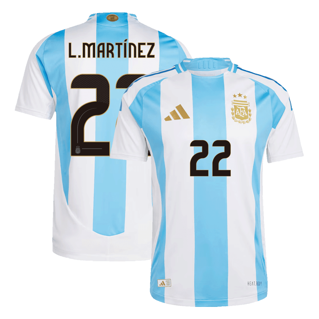 Tricouri Fotbal Argentina L.MARTÍNEZ #22 Acasă 2024 Authentic