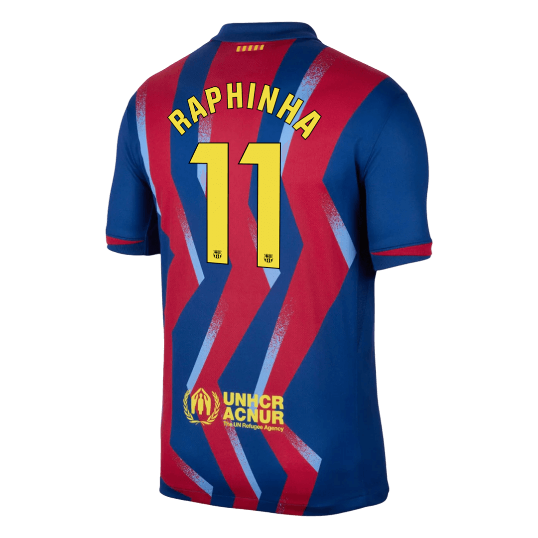 Tricouri Fotbal Barcelona RAPHINHA #11 Al Patrulea 2025/26