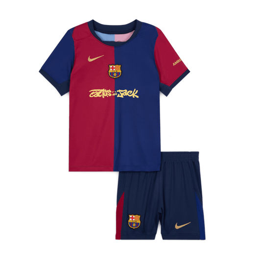 Set Tricouri Fotbal Barcelona X Travis Scott Acasă 2024/25 Pentru Copii